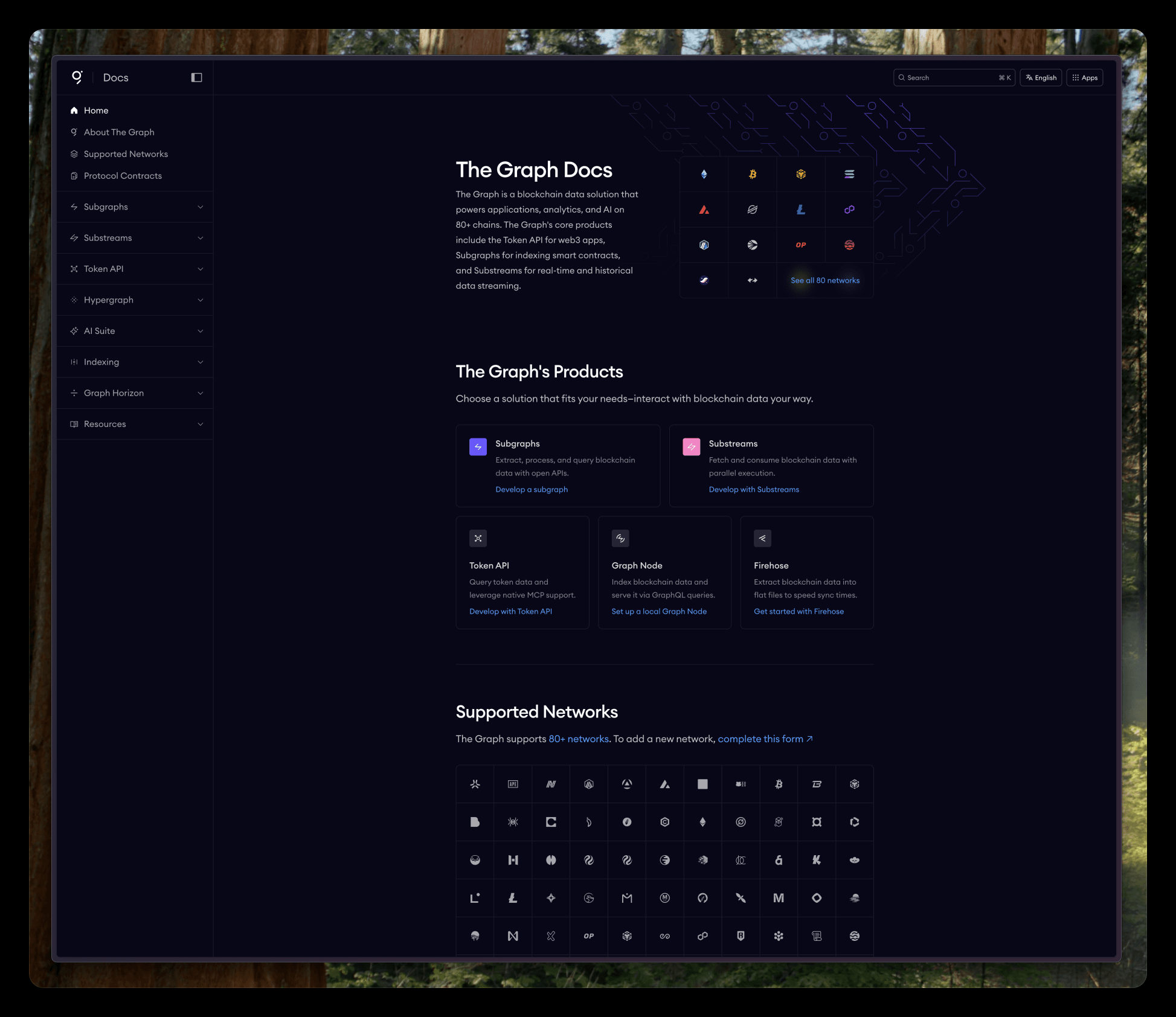The Graph Docs homepage